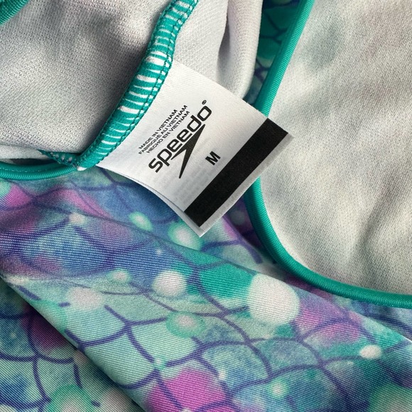 Girls SPEEDO Mermaid 1pc Swimsuit M Blue Green - Picture 6 of 8